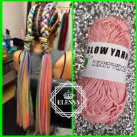 Удивително Светещо Влакно / Прежда за Коса - GLOW Yarn Hair Braids! КОД : glow6 💗 👑 💋, снимка 4 - Аксесоари за коса - 41715423