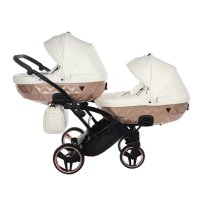 Бебешка количка Junama Mirror Satin Duo Slim 2в1, 3в1 НОВА, снимка 2 - Детски колички - 42081908