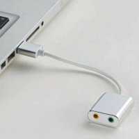 Външна USB звукова карта , снимка 5 - Кабели и адаптери - 38940105