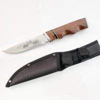 Руски ловен нож с гравирани Глигани стомана 65х13, снимка 1 - Ножове - 33798085