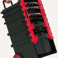Пластмасов куфар TAYG № 59 (за кутии за дребни части, с колелца, телескопична дръжка, снимка 8 - Други инструменти - 39960184