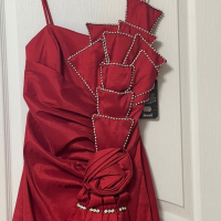 Нова дълга официална червена рокля размер S, снимка 5 - Рокли - 44647744