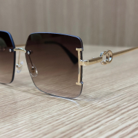 Слънчеви кафеви очила със златни рамки GC, снимка 1 - Слънчеви и диоптрични очила - 44529688