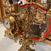месингов часовник и свещник-Испания, снимка 5 - Антикварни и старинни предмети - 44498037