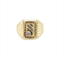 Златен мъжки пръстен 2,20гр. размер:61 14кр. проба:585 модел:22336-1, снимка 1 - Пръстени - 44376097