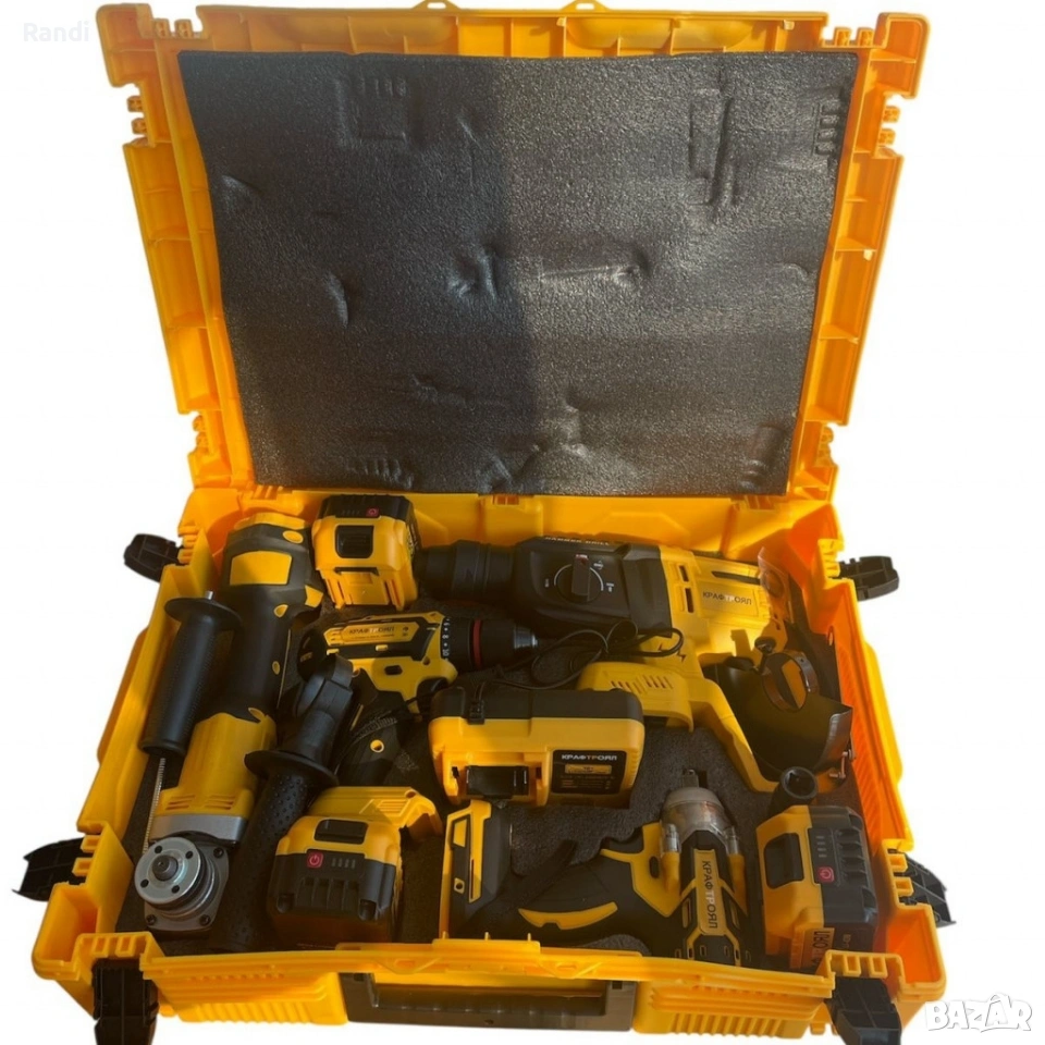 Комплект 4 в 1 – Перфоратор, Ъглошлайф, Гайковерт И Винтоверт, снимка 1