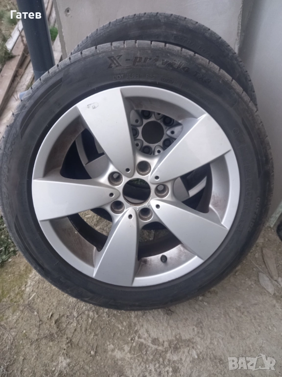 Джанти BMW 5/120/17 ET 43 с гуми 225 /50/17 летни, снимка 1