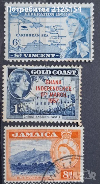 Лот от 3 бр. английски колониални марки., снимка 1