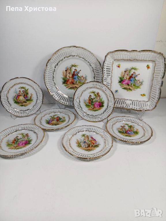 Сервиз за торта от немски  порцелан Schwarzenhammer, снимка 1