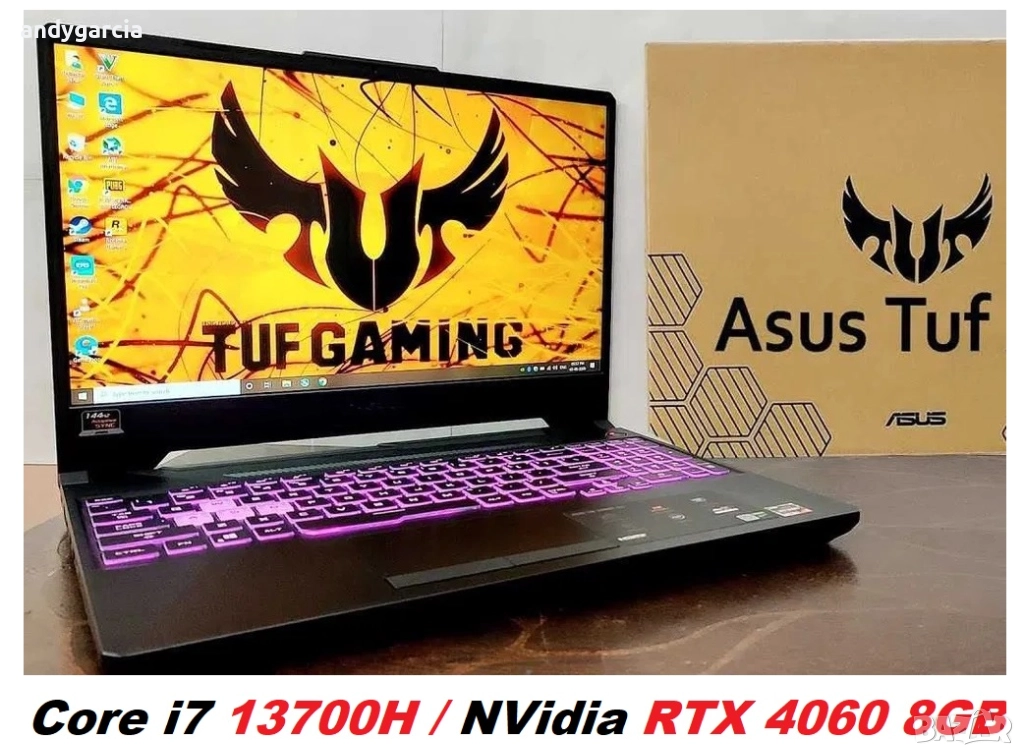  Core i7-13700H/NVidia RTX 4060 8GB/16GB RAM/512GB SSD/15.6 IPS FHD 144hz/ASUS TUF Gaming F15 , снимка 1