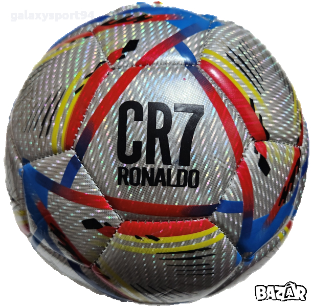 Футболна Топка Роналдо Cr7 RONALDO код 4 Профeсионална Цвят Сребрист, снимка 1