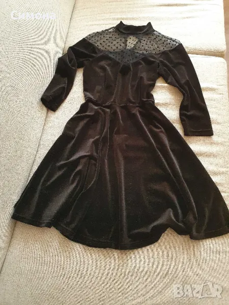 Черна рокля плюш, снимка 1