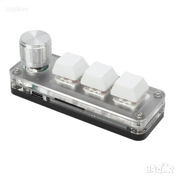 Геймърска клавиатура Dioche за една ръка, мини клавиатура с 3 клавиша, бяла механична геймърска, снимка 1