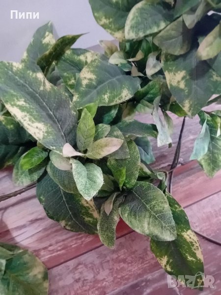 Красиво изкуствено зелено цвете, листата се регулират ,Меко като естествено , снимка 1