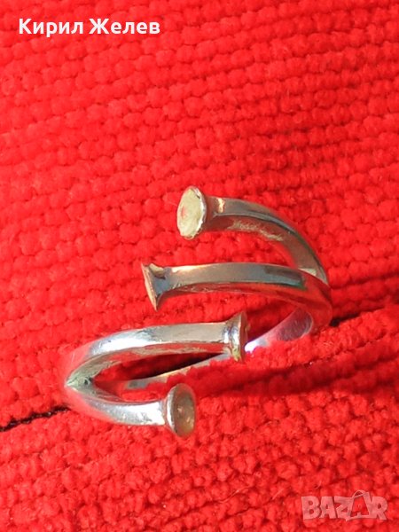 ЕФЕКТЕН СРЕБЪРЕН ФЕШЪН АРТ ПРЪСТЕН СРЕБРО 925 ДИЗАЙНЕРСКИ СТИЛЕН МОДЕЛ 37822, снимка 1