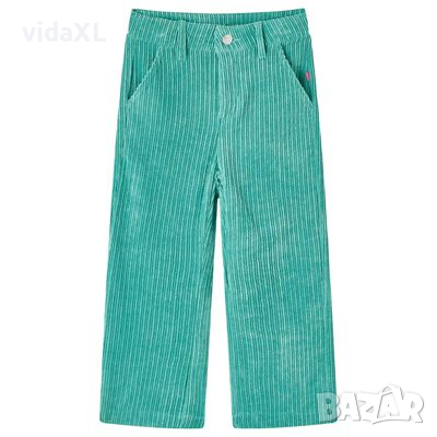 Детски панталон, кадифе, мента зелено, 140（SKU:14368, снимка 1