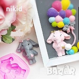 Право слонче слон със сърце ❤ силиконов молд форма фондан шоколад гипс пано декор украса, снимка 1