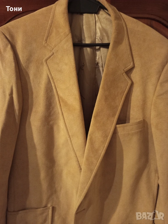 Ново Мъжко Сако от Чист Натурален Велур L, снимка 1