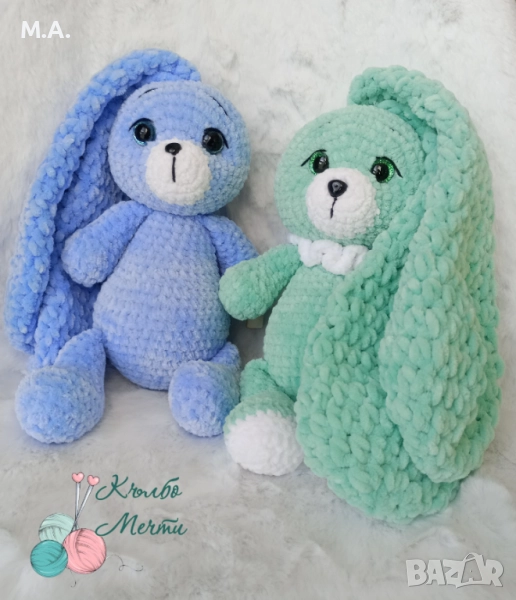 Зайче с дълги уши - ръчна изработка , снимка 1