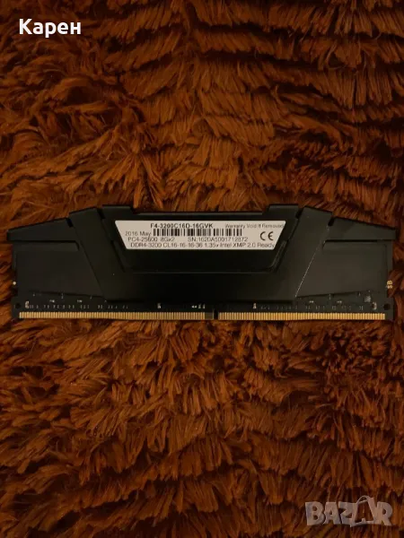 G.SKILL Ripjaws V 8GB (1x8GB) DDR4 3200MHz F4-3200C16D-16GVKB, снимка 1