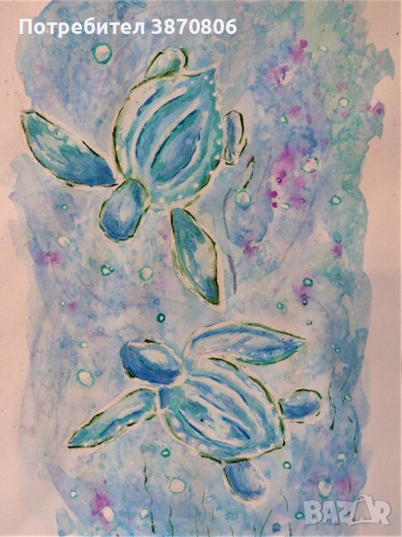 Рисунка Морски костенурки 24/34 см, снимка 1