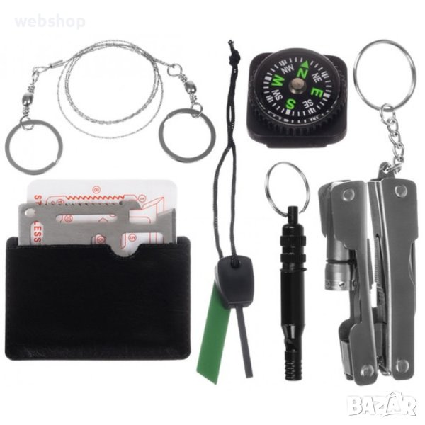7 в 1 комплект за оцеляване - многофункционален, къмпинг, лов, риболов, кутия за съхранение, снимка 1