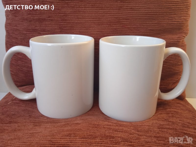 Комплект от две големи порцеланови чаши за чай само за 3 лв. общо, снимка 1