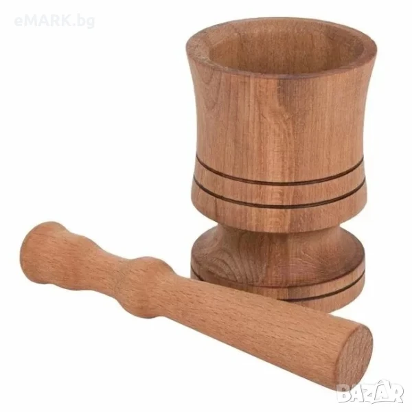 Дървено хаванче за натрошване на ядки, чесън и подправки - размери 7,5 х 10,5 см, снимка 1