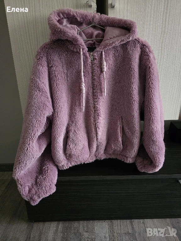 Пухкаво яке, цвят - пепел от рози , снимка 1