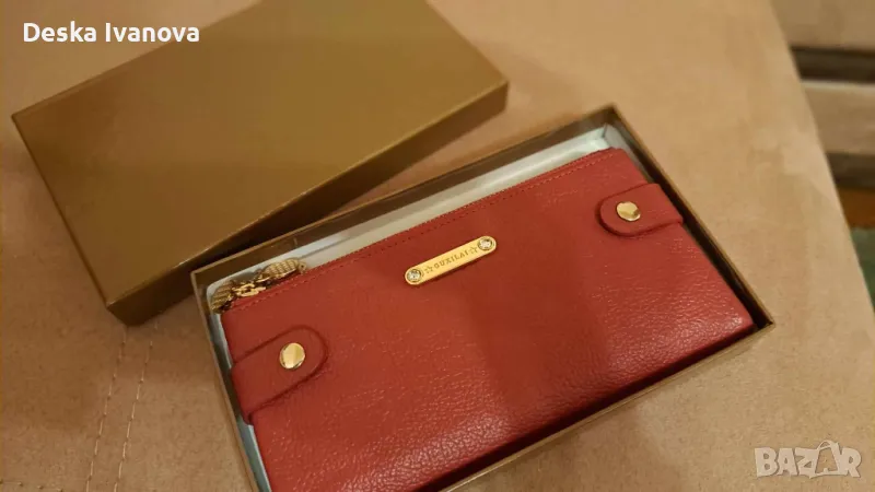 дамски червен кожен портфейл  , снимка 1