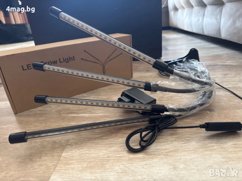 LED лампа за отглеждане на растения с 4 глави (LED Grow Light), снимка 1