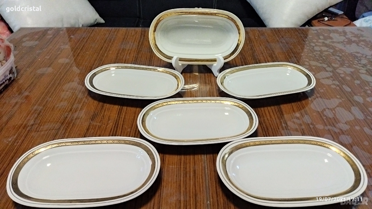 стар български порцелан чинии елипси, снимка 1