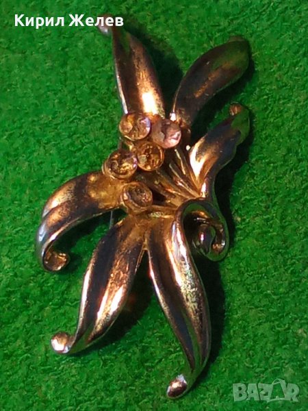 ПОСРЕБРЕНА ФЛОРАЛНА СКЪПОЦЕННА АРТ НУВО СТИЛ СТАРА БРОШКА - ЦВЕТЕ 26815, снимка 1