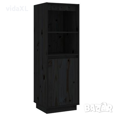 vidaXL Висок шкаф, бял, 37x34x110 см, борово дърво масив（SKU:813519, снимка 1