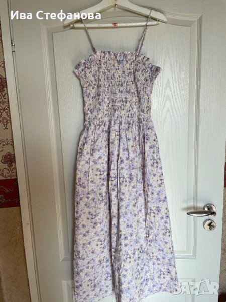 Разкошна нова дълга спортно елегантна ежедневна рокля hm флорален принт нежни лилави цветя , снимка 1