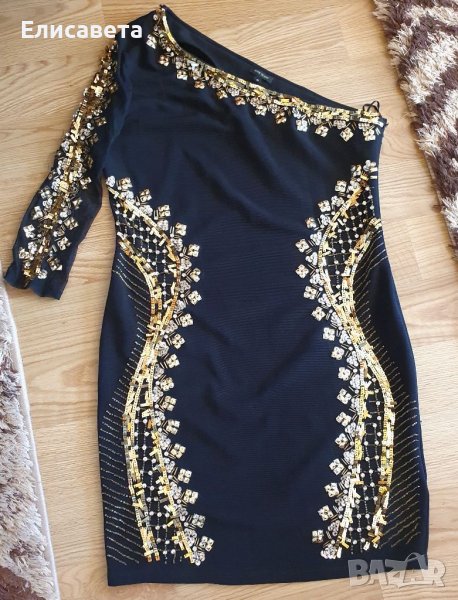 Дамска  къса официална рокля в черен цвят , снимка 1