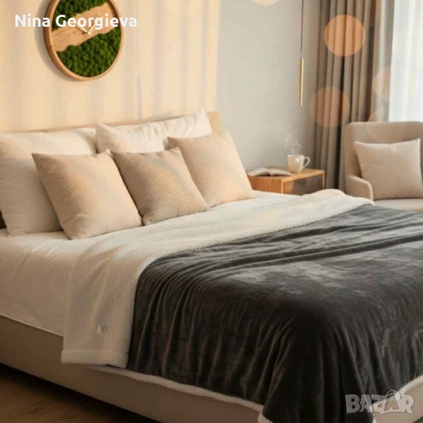 Двустранно одеяло тип “Шерпа”, снимка 1