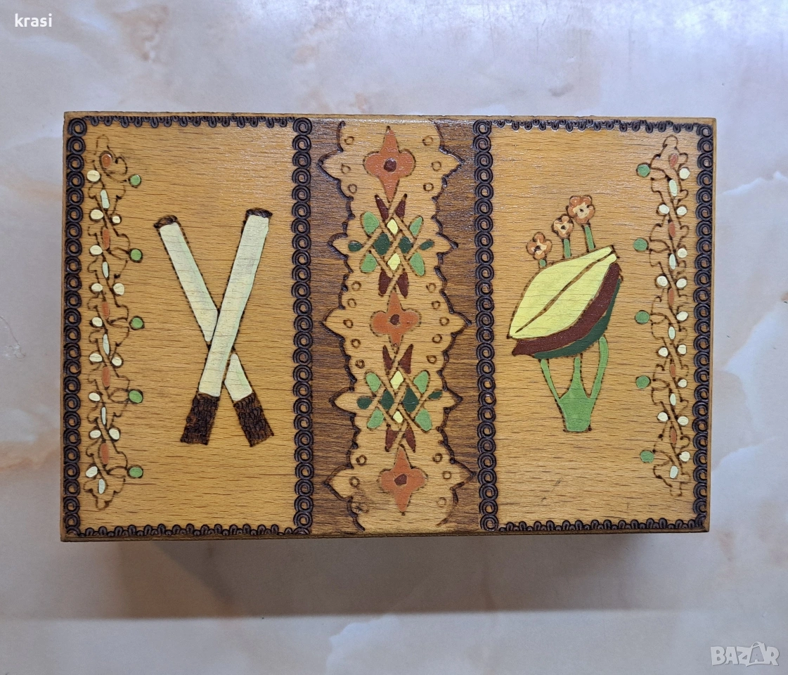 Дървена кутия за цигари / табакера, снимка 1