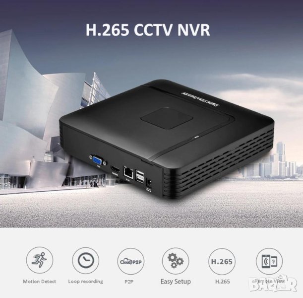 4K FULL HD HDMI VGA ONVIF P2P H.265+ 32 Канален NVR за до 8 Mегапикселови IP Камери 32*5MPx 16*8MPx, снимка 1