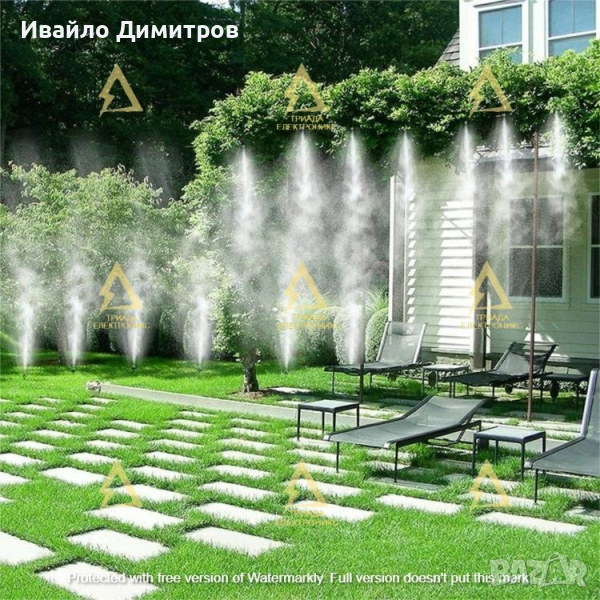 Охлаждаща система за тераса или градина Palmonix, Водна пара, 10 Накрайника, 10 м Маркуч, Черен жълт, снимка 1