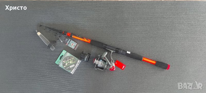 ОФЕРТА! Нови спининг въдица с макара и плетено влакно за 80лв общо, спининг риболов, тролинг, такъм, снимка 1