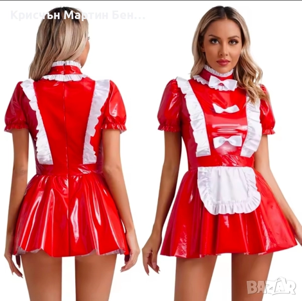 Рокля Камериерка +бикина  с цялостен цип PVC /L. XL, снимка 1