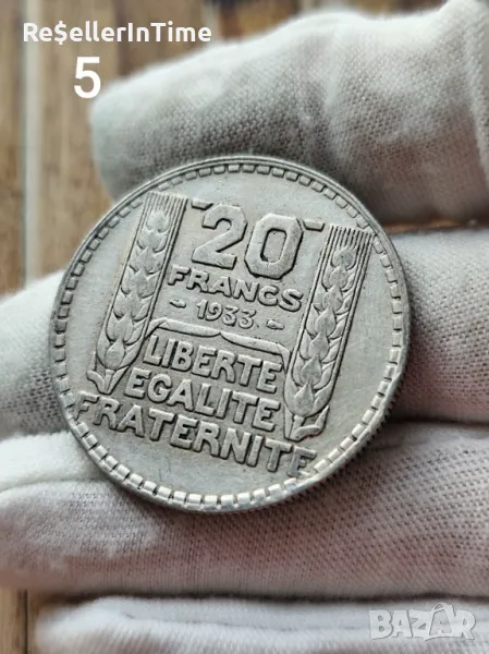 Сребърна монета 20 francs 1933, снимка 1