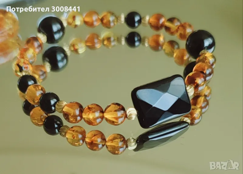 Елегантна гривна с Кехлибар, Турмалин и Ахат, снимка 1