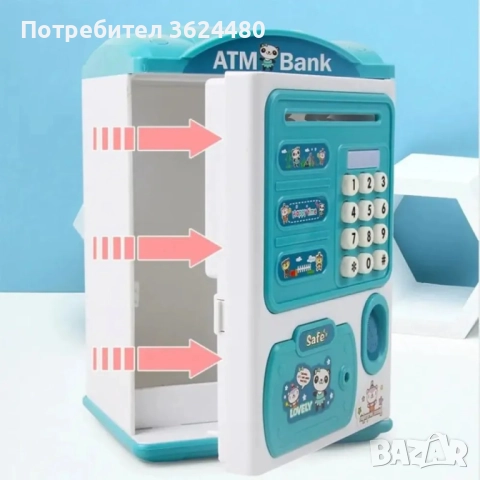 детска касичка сейф с пръстов отпечатък 4357, снимка 6 - Други - 52564768