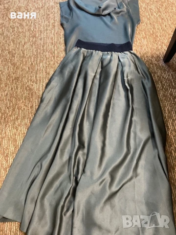 Дълга пола и потник в зелен цвят 