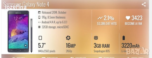 Продавам телефон Самсунг Галакси ноте 4. Samsung galaxy note 4 , 5.7 инч екран, снимка 9 - Samsung - 44262051