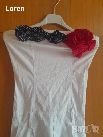 *Elina*Бял гащеризон с розички, снимка 3 - Гащеризони - 50928116