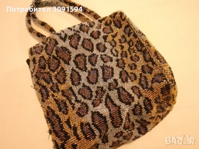 стара дамска чанта от стъклени мъниста леопард, снимка 8 - Антикварни и старинни предмети - 41710335