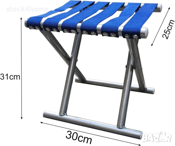 Сгъваема табуретка за къмпинг, риболов и плаж, компактна, лека, до 200 кг, снимка 6 - Екипировка - 52270660